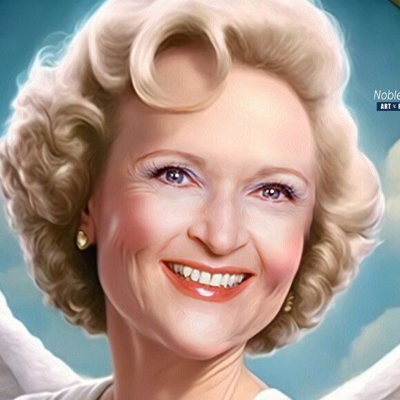 8x8 Betty White Golden Girls Portrait Oil Painting Fantasy Art Print - Picture 3 of 5